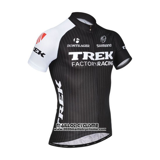 2014 Maillot Ciclismo Trek Factory Racing Noir et Blanc Manches Courtes et Cuissard